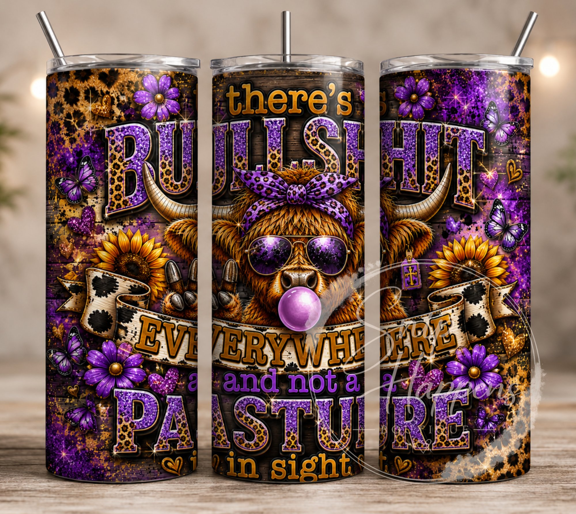 “There’s Bullshit Everywhere & Not a Pasture in Sight” 20 oz Skinny Tumbler