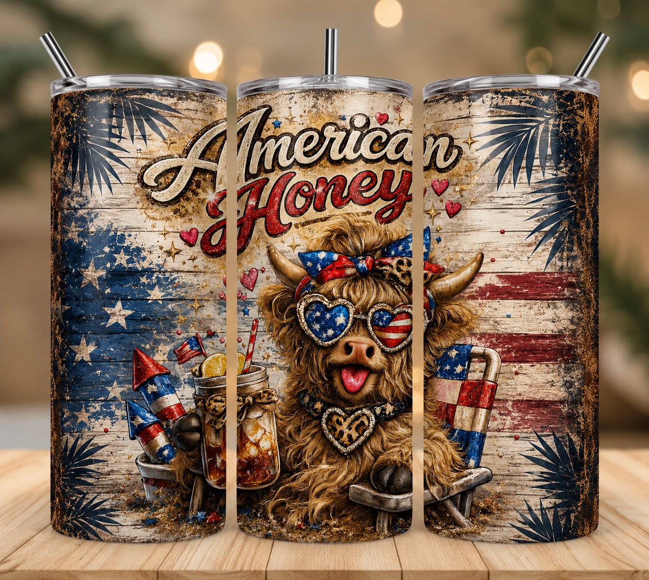 🇺🇸 20 oz Skinny Tumbler – American Honey 🇺🇸